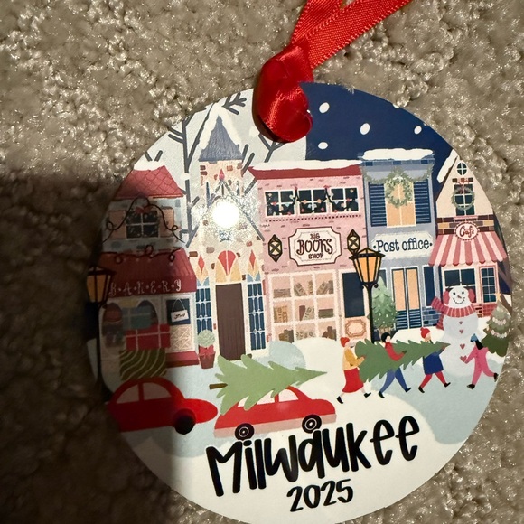 Milwaukee 2025 Holiday Ornament with Red Ribbon - Picture 2 of 2